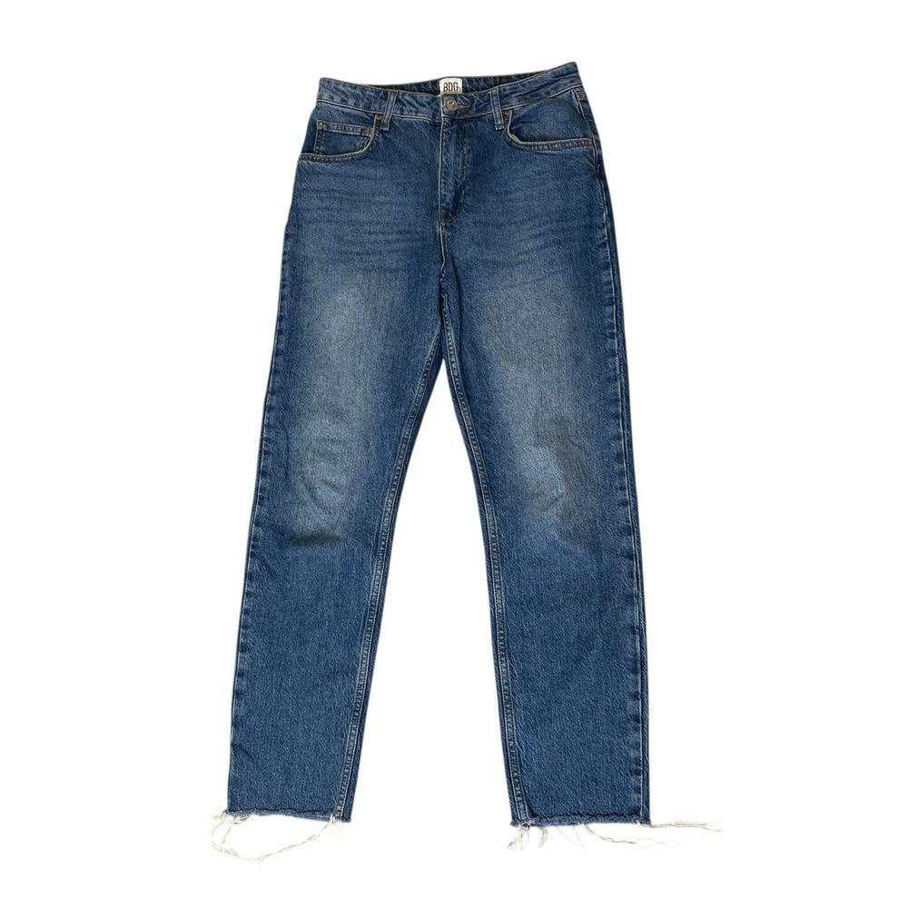 BDG Urban Outfitters Womens Edie Super High Rise Denim Jeans Raw Hem Size 30